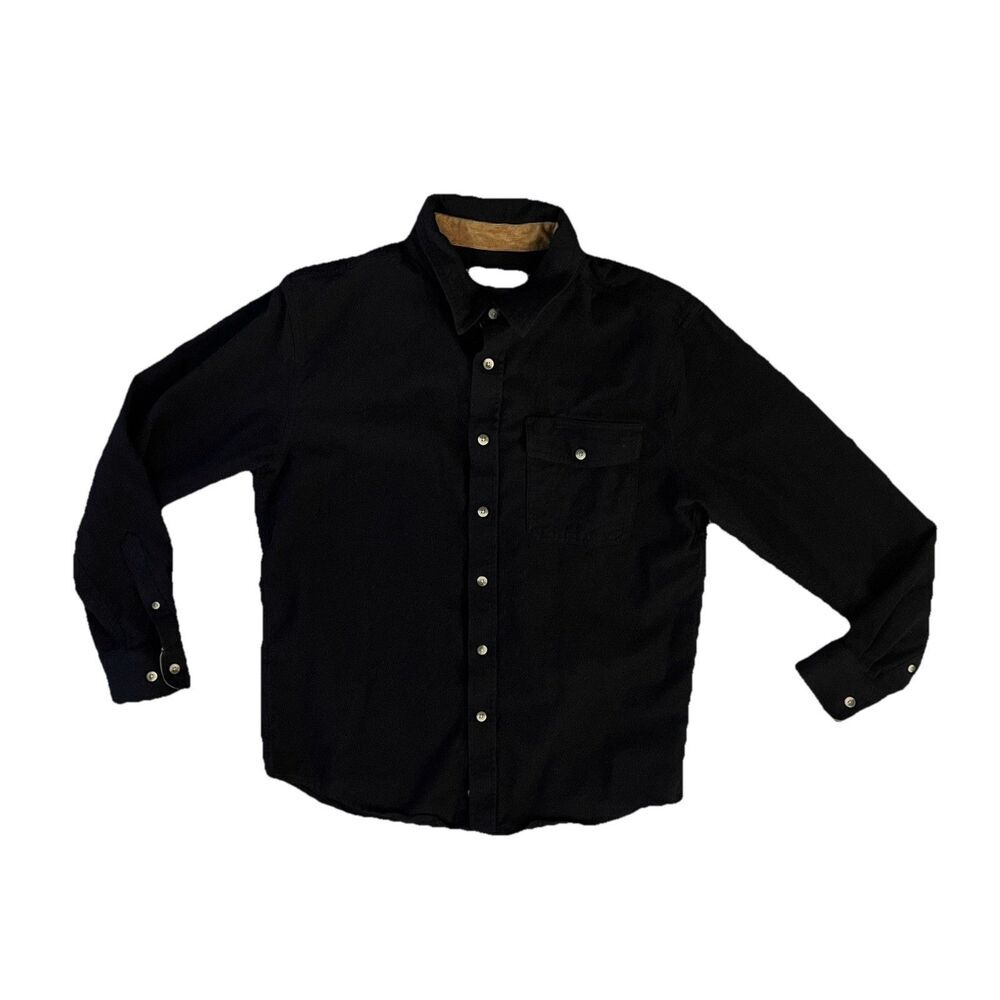 CQR Men’s Flannel Shirt Medium Button Up‎ Corduroy Cuff